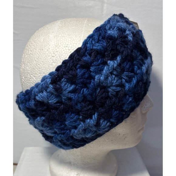 Handcrafted Blue Ombre Crochet Ear Warmer Headband - Picture 5 of 7